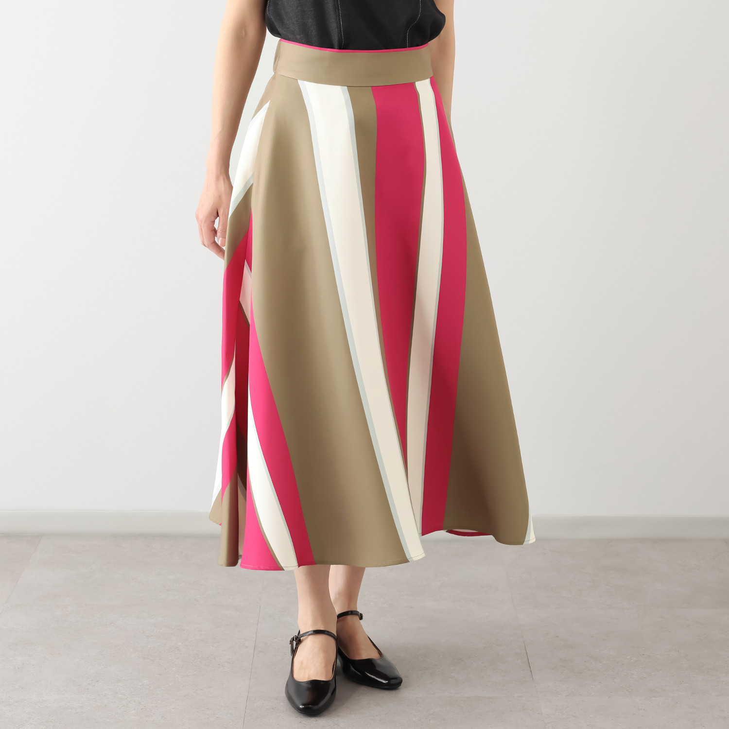 ブルーコレクション 心はずむ！ 配色フレアースカート