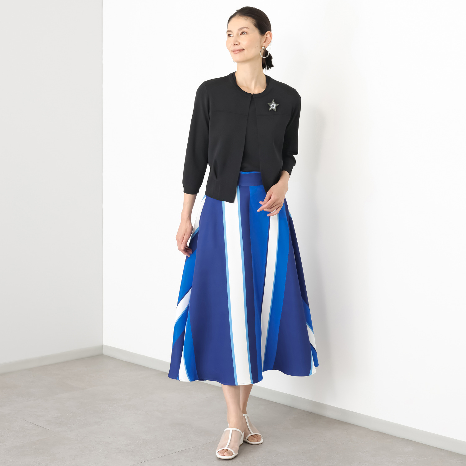 ブルーコレクション 心はずむ！ 配色フレアースカート