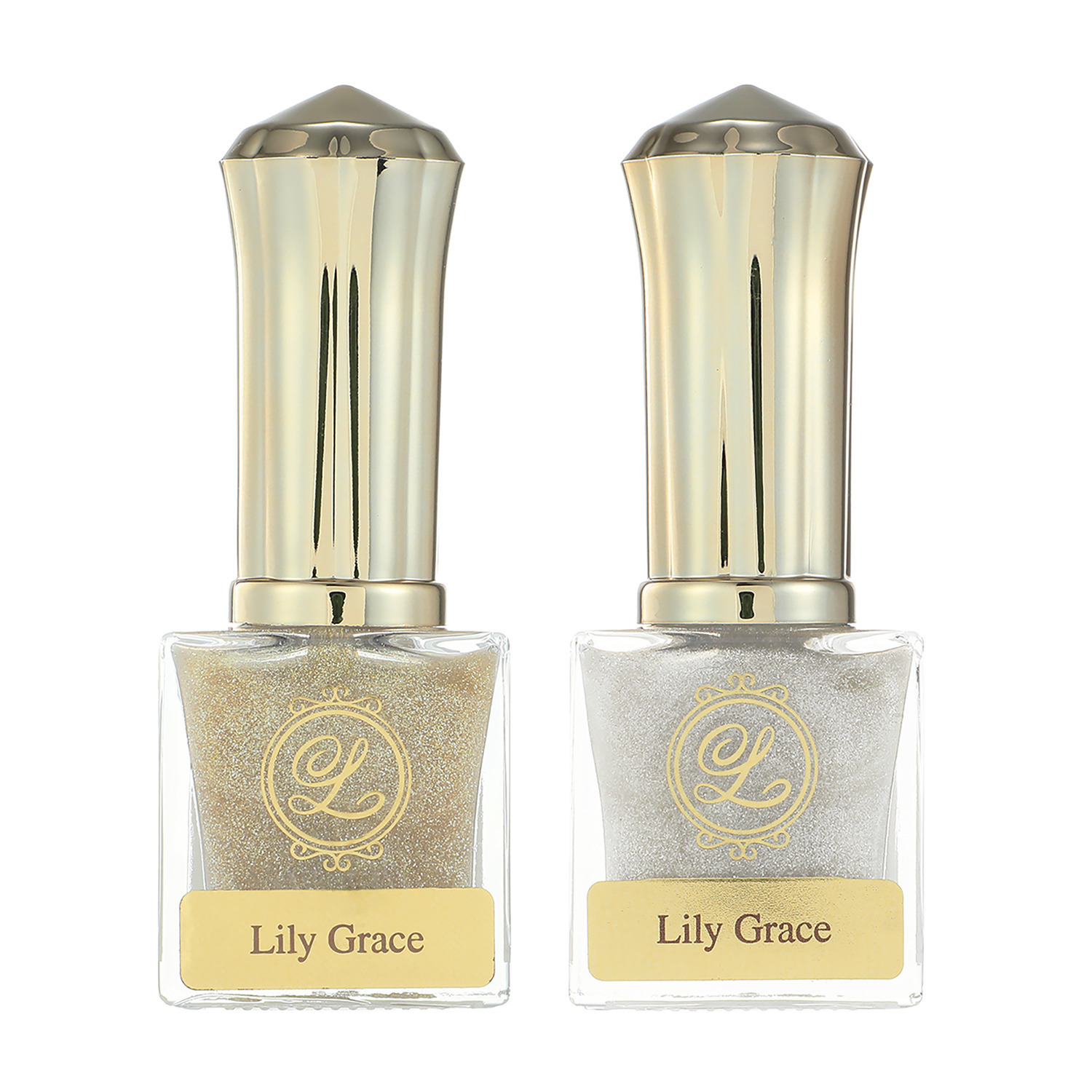 リリーグレイス 除光液不要で簡単オフ！ 上品なツヤときらめき ウォーターネイル クリアラメコート シルバーラメ＆ ゴールドラメ ２色セット