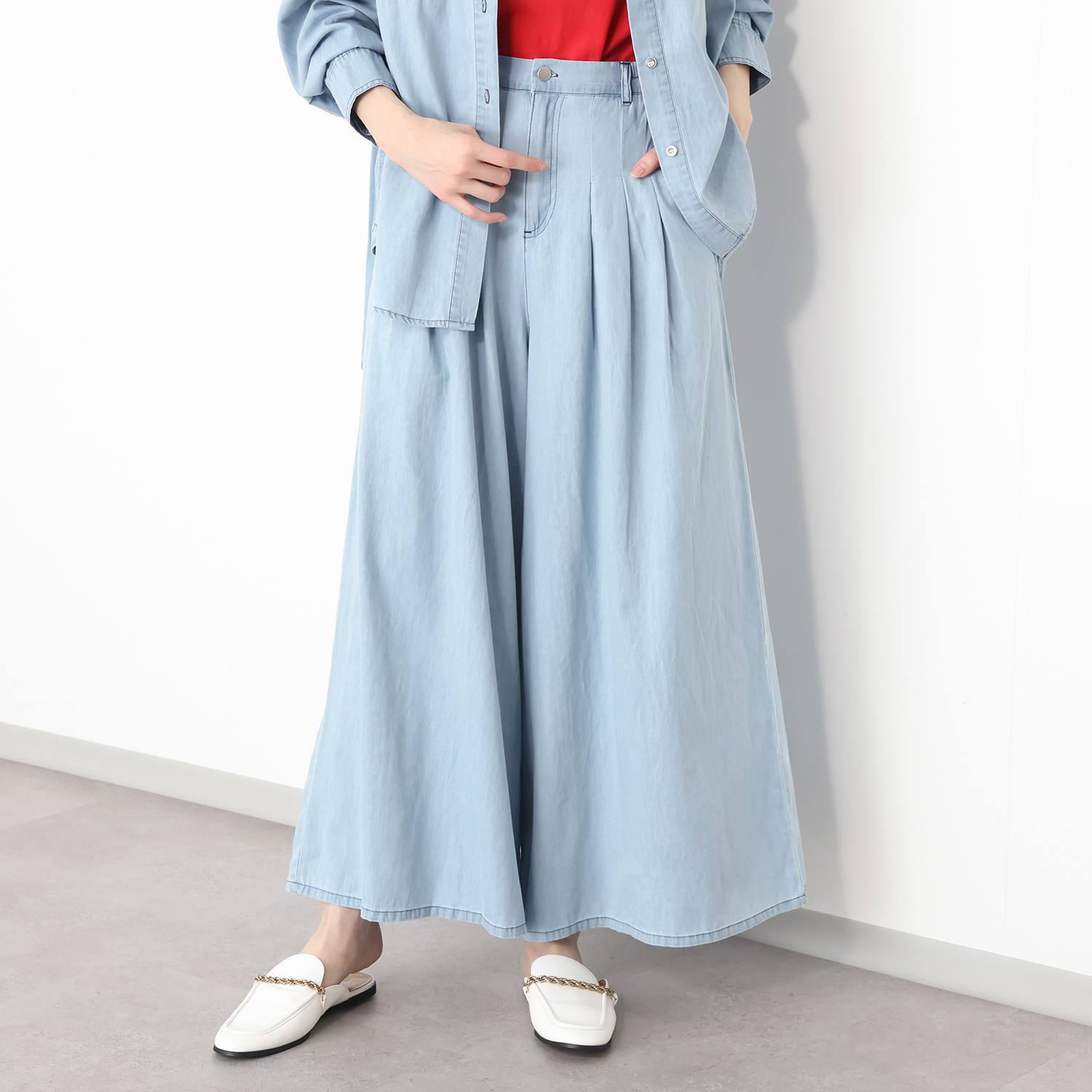 エムエムオー ４．５オンスデニム タックワイドパンツ