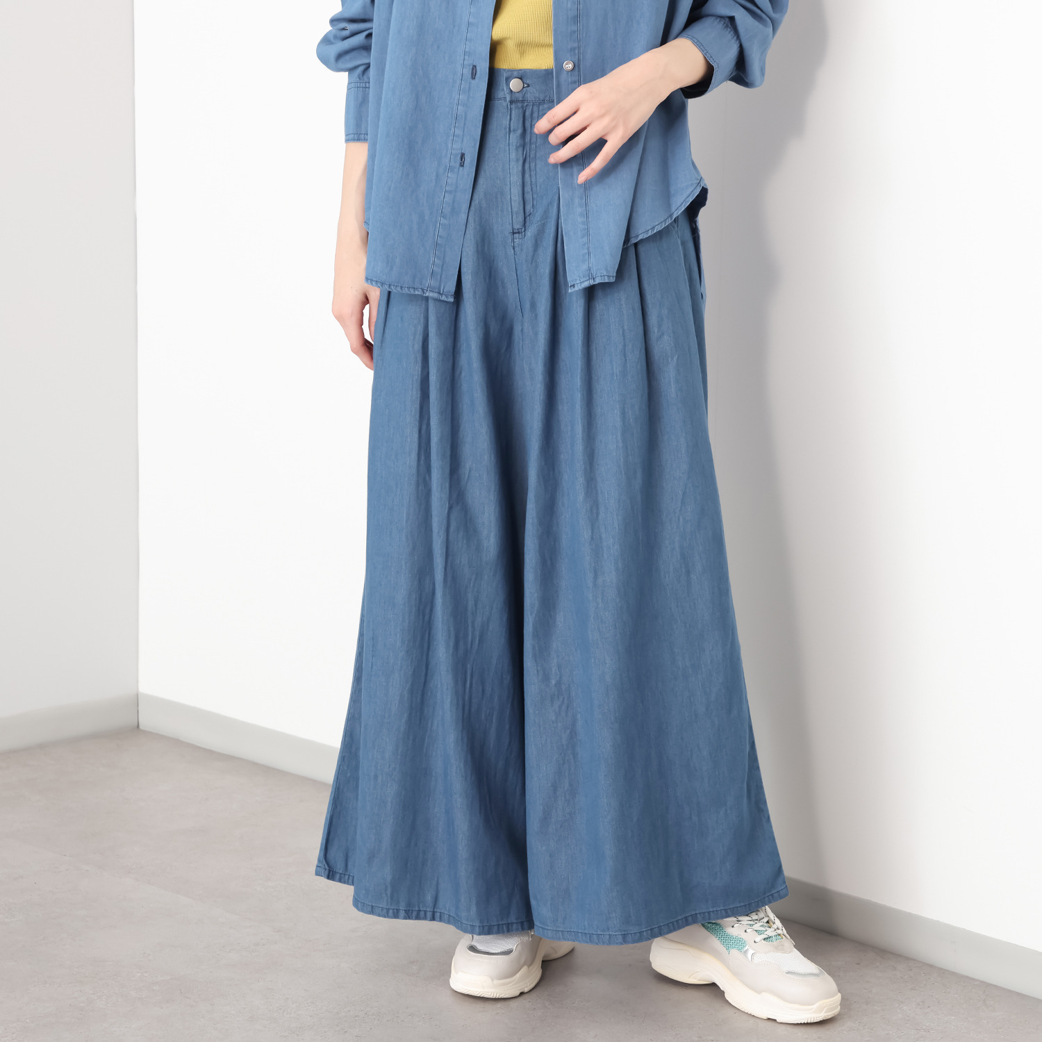 エムエムオー ４．５オンスデニム タックワイドパンツ