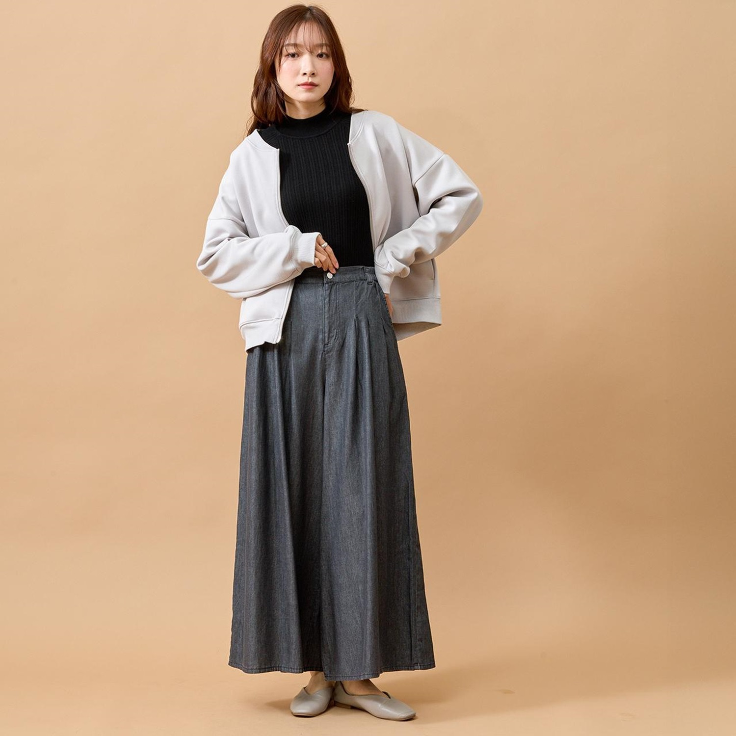 エムエムオー ４．５オンスデニム タックワイドパンツ