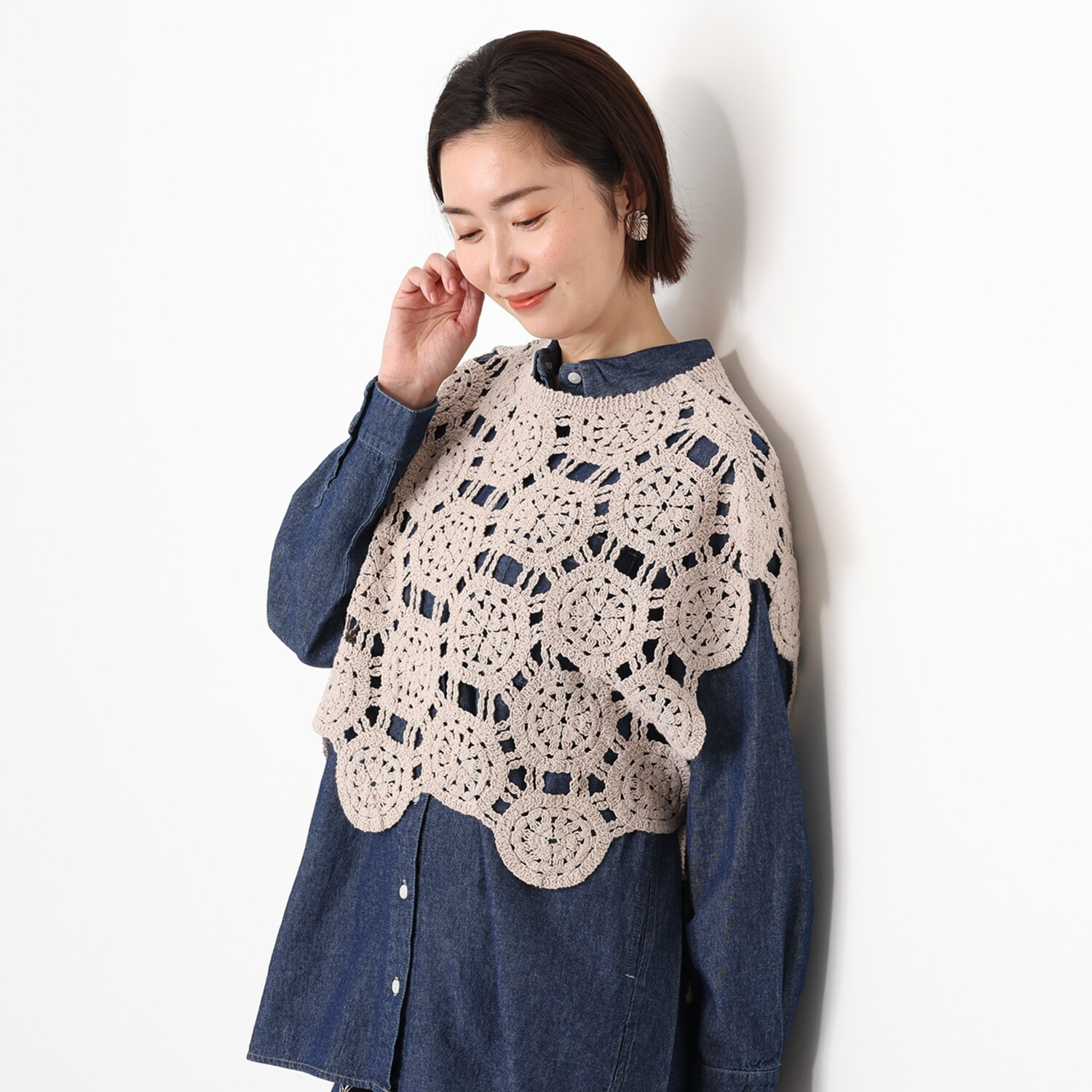 エムエムオー クロシェ風柄編 ２ウェイベスト