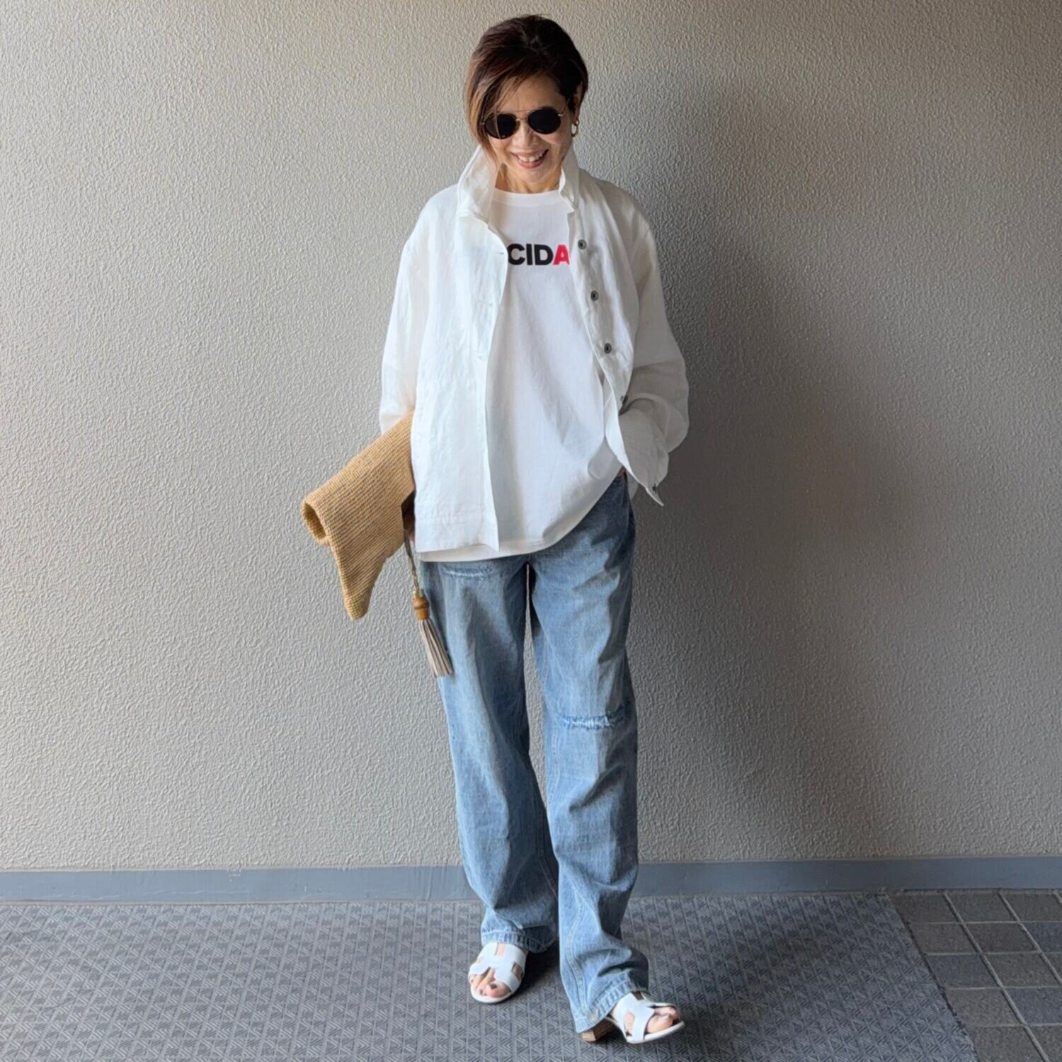 ラソエヌサーティスリー ディグリーズ 配色ロゴ半袖Ｔシャツ