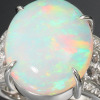 サープライズ プラチナ９００ オパール＆ ダイヤモンド オーバルカボションリング