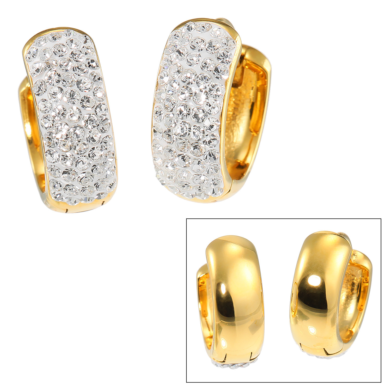 エービーステン ステンレス キラキラビジュウ リバーシブル イヤリング／ピアス