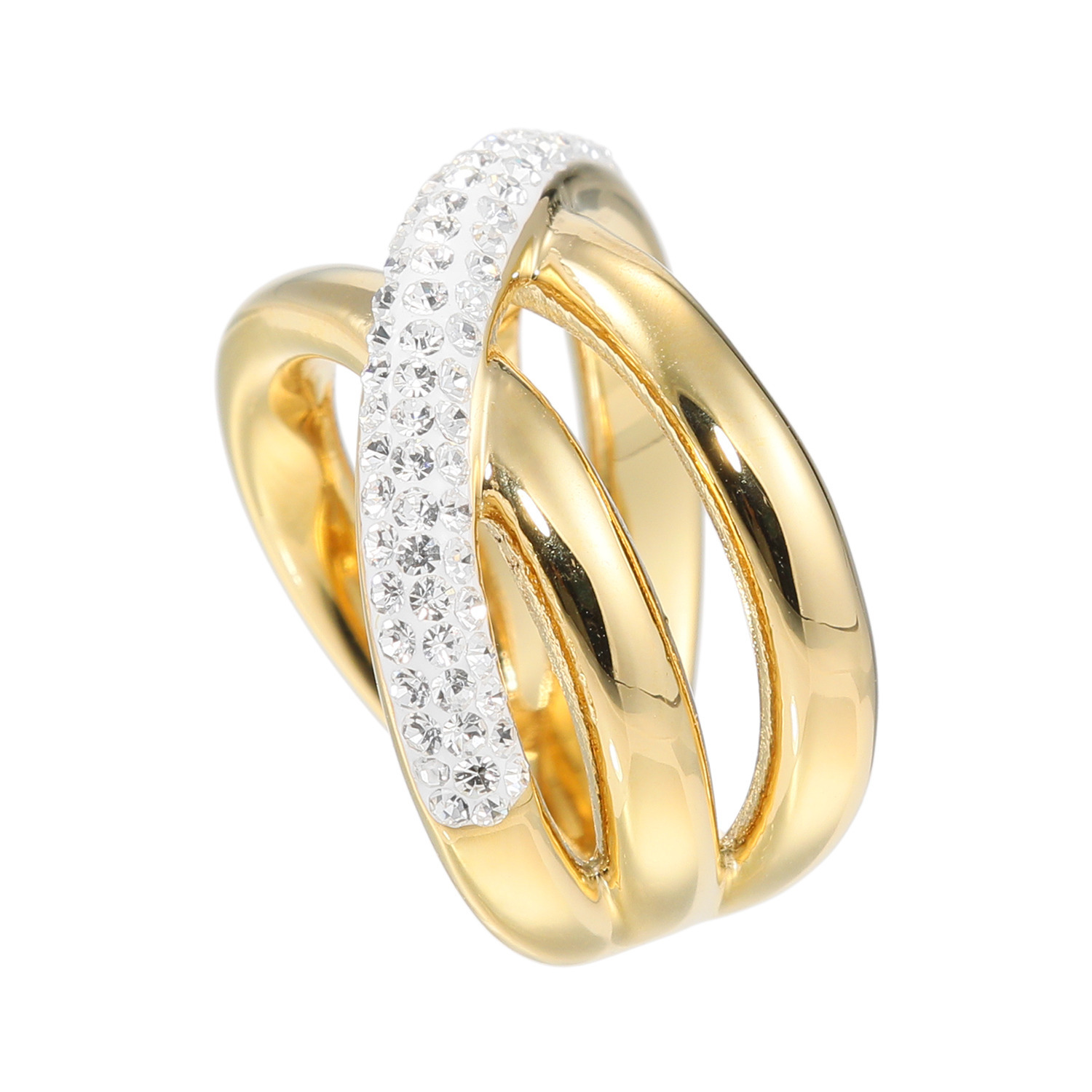 エービーステン ステンレス キラキラビジュウ クロスラインリング