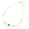 アビステ ステンレス マラカイト＆淡水パール ネックレス