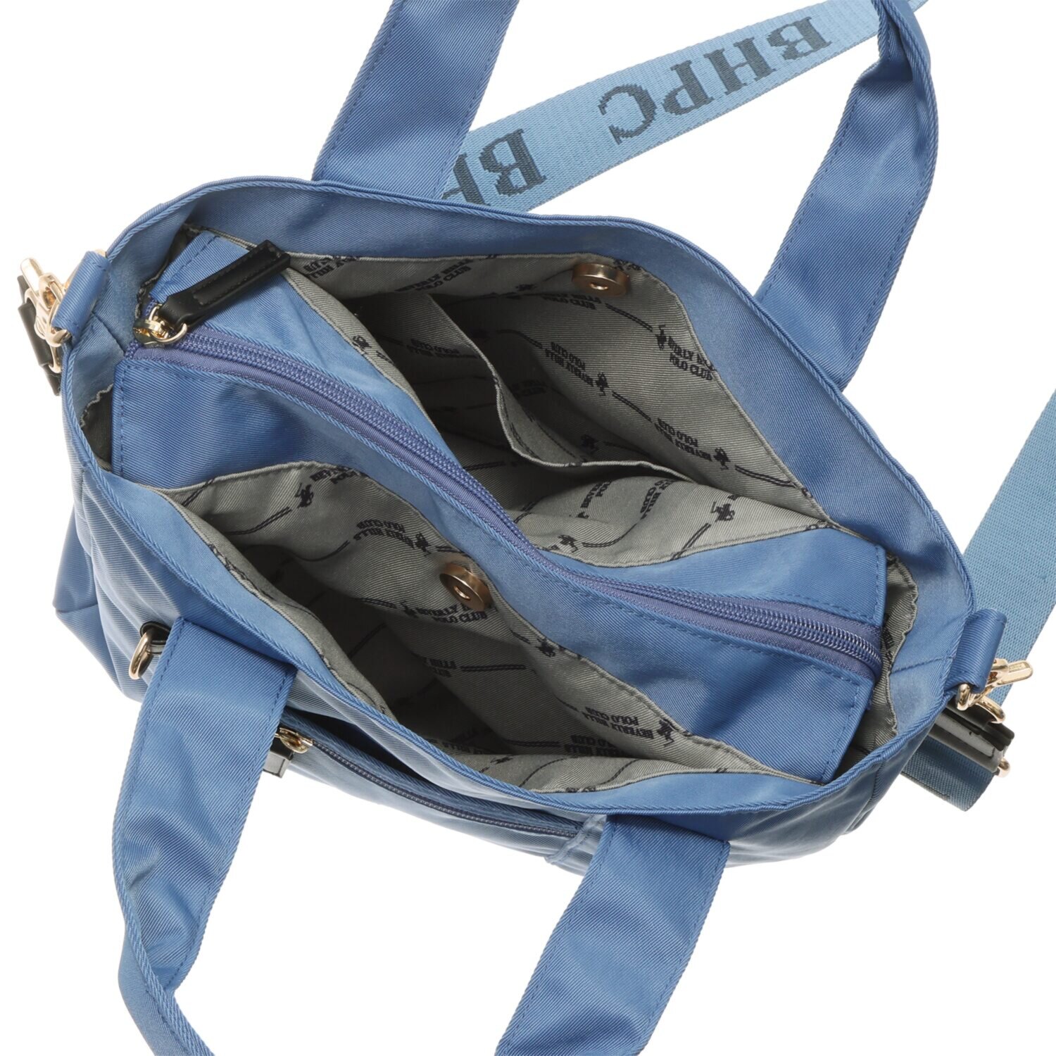 ビバリーヒルズ ポロクラブ ホースチャーム付 軽量なのに多収納 たっぷり１０ポケット ２ウェイトートバッグ