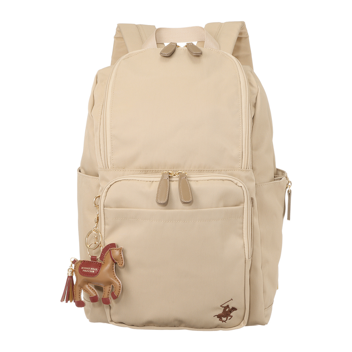 ビバリーヒルズ ポロクラブ ホースチャーム付 さまざまなシーンで使える たっぷり１５ポケット 軽量バックパック