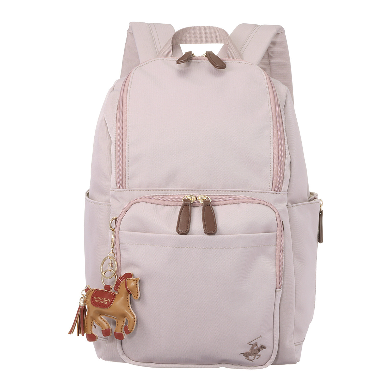 ビバリーヒルズ ポロクラブ ホースチャーム付 さまざまなシーンで使える たっぷり１５ポケット 軽量バックパック