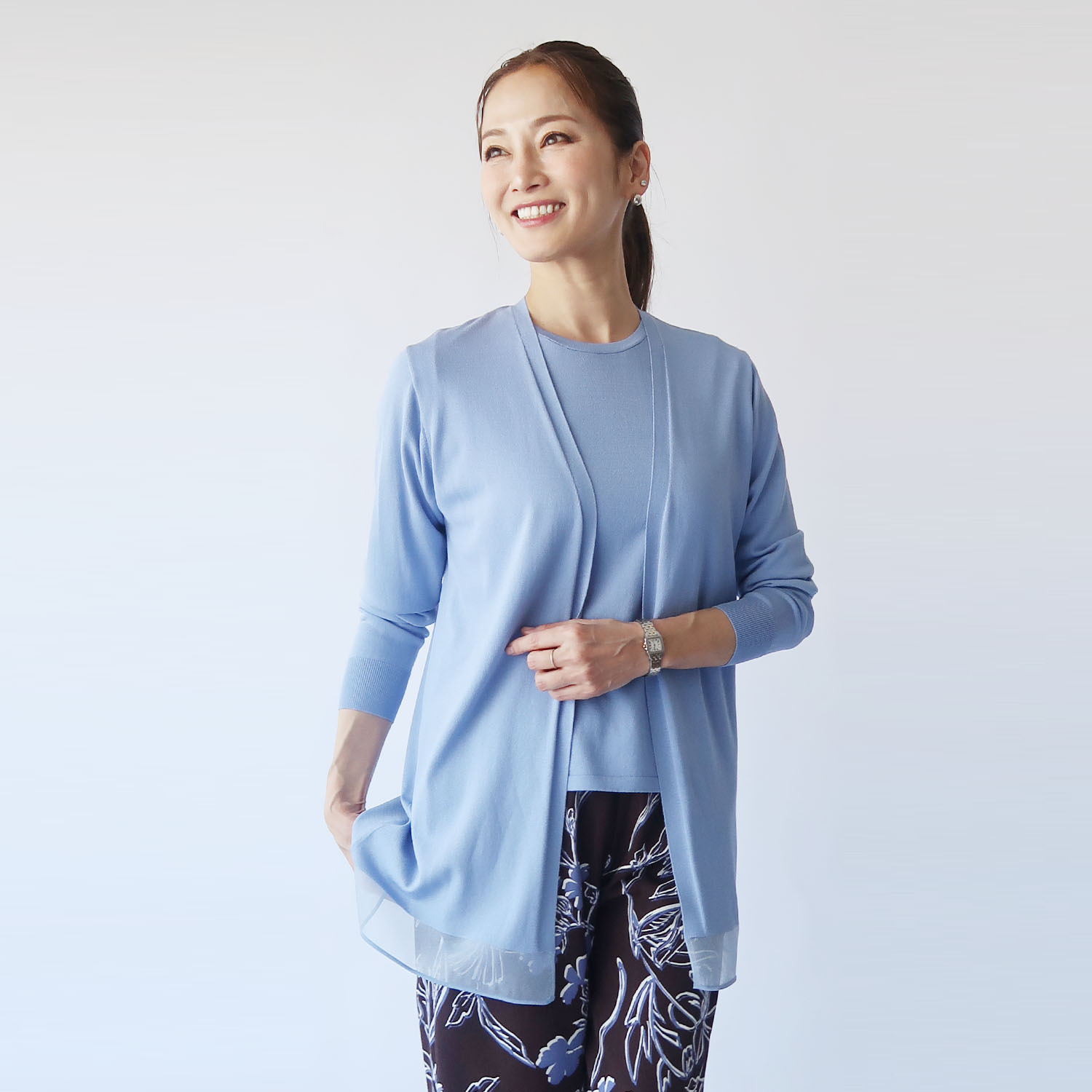 フーア シアーアクセント ニットカーディガン