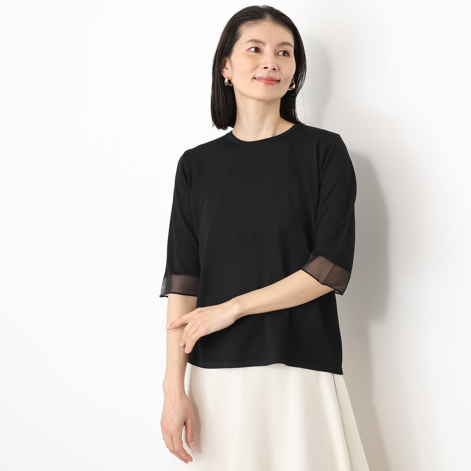 フーア シアーアクセント ニットプルオーバー