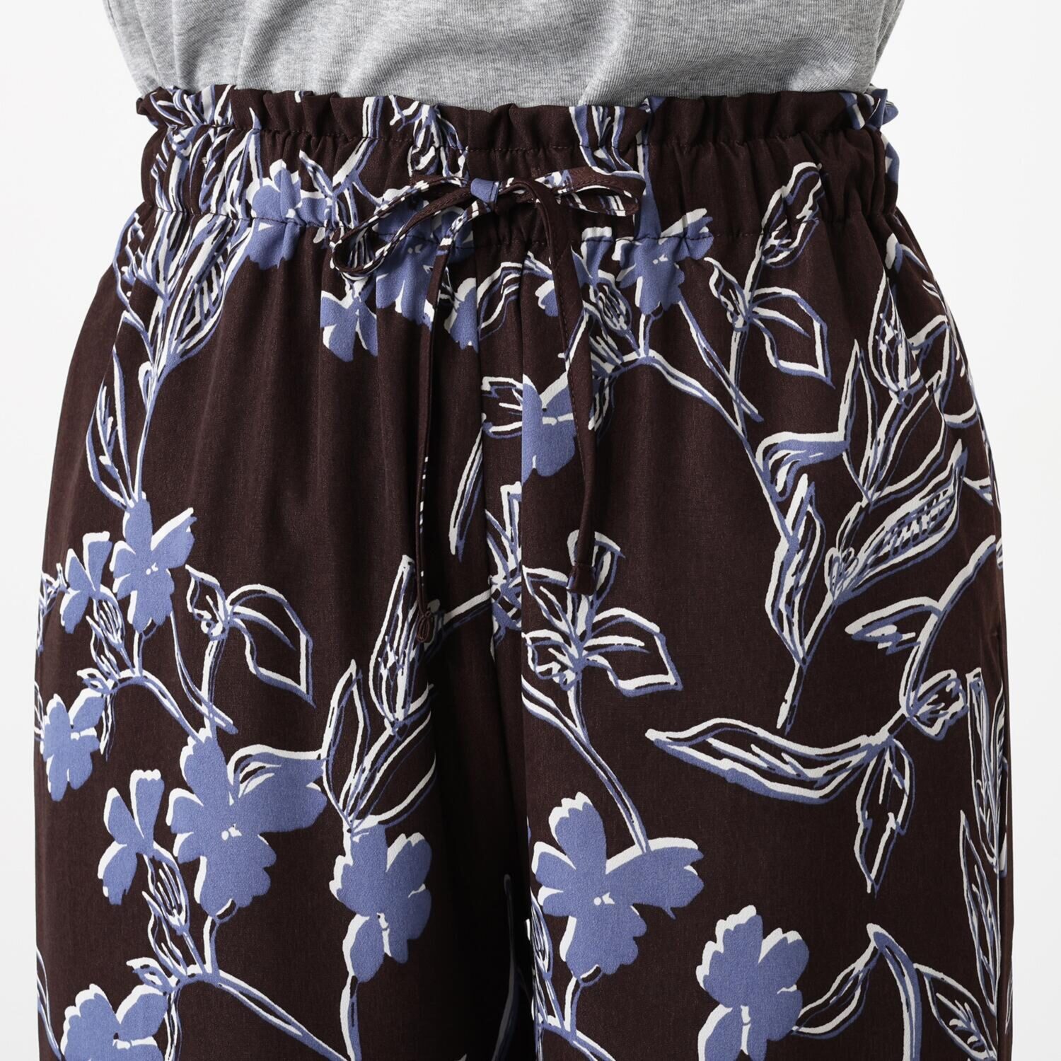 フーア ボタニカル柄 プリント イージーパンツ