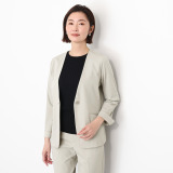 アンリック　オー　ブルー ハイゲージジャージー スタイリッシュ ノーカラージャケット