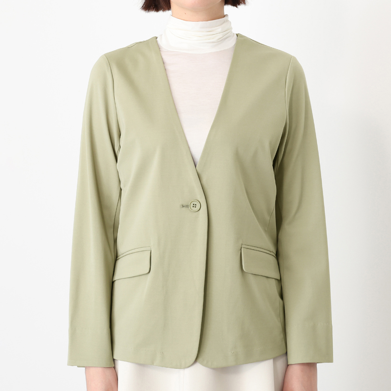 アンリック　オー　ブルー ハイゲージジャージー スタイリッシュ ノーカラージャケット