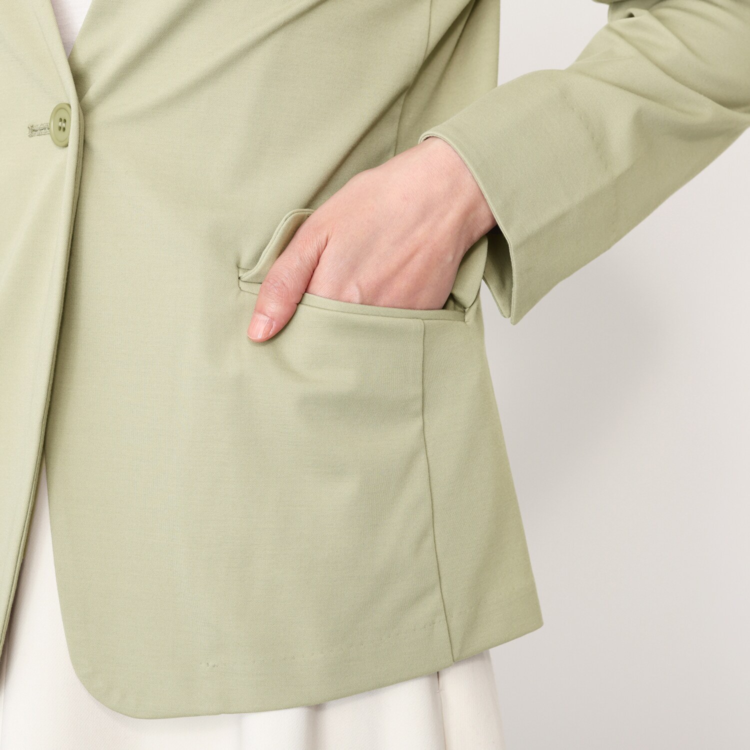 アンリック　オー　ブルー ハイゲージジャージー スタイリッシュ ノーカラージャケット