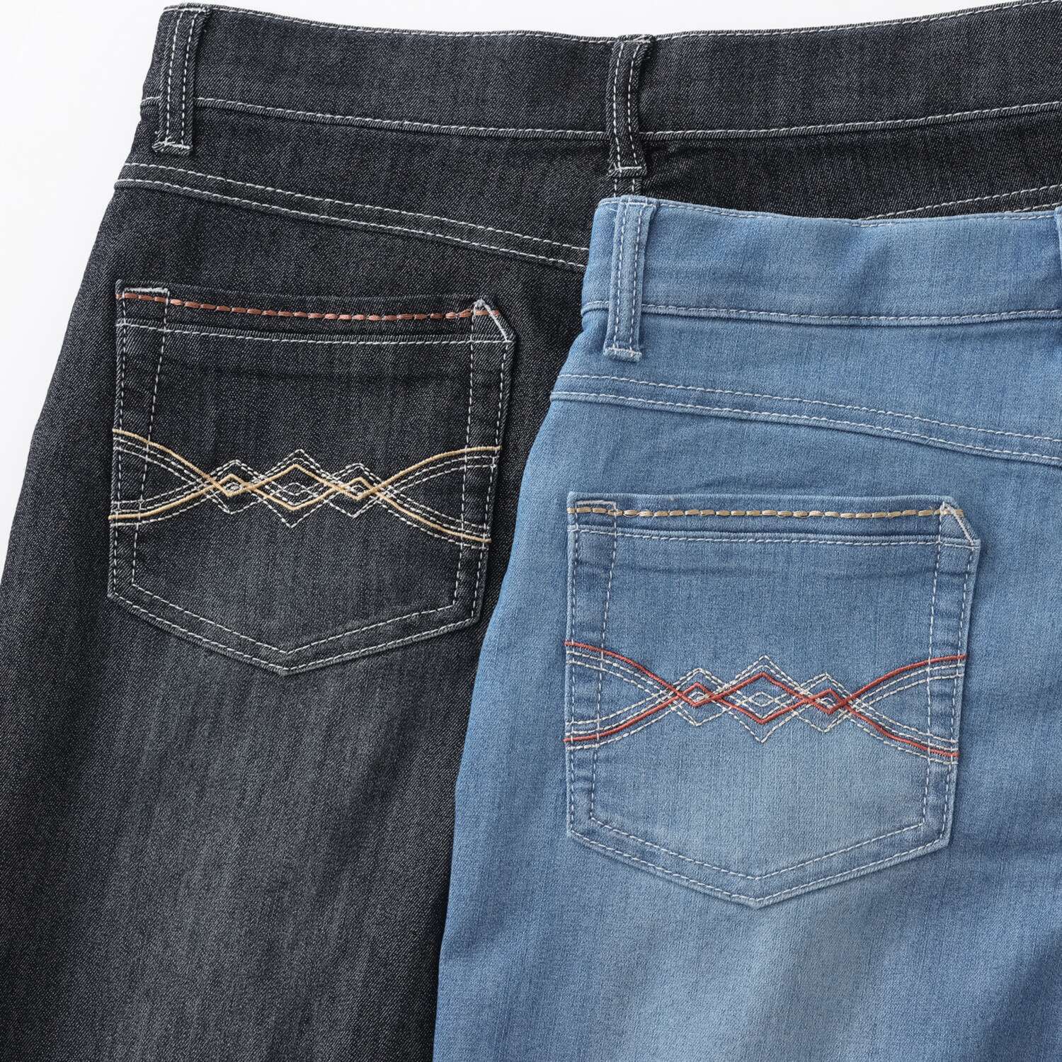 ノーボノーボ ホワイトヤーンデニム ストレートパンツ