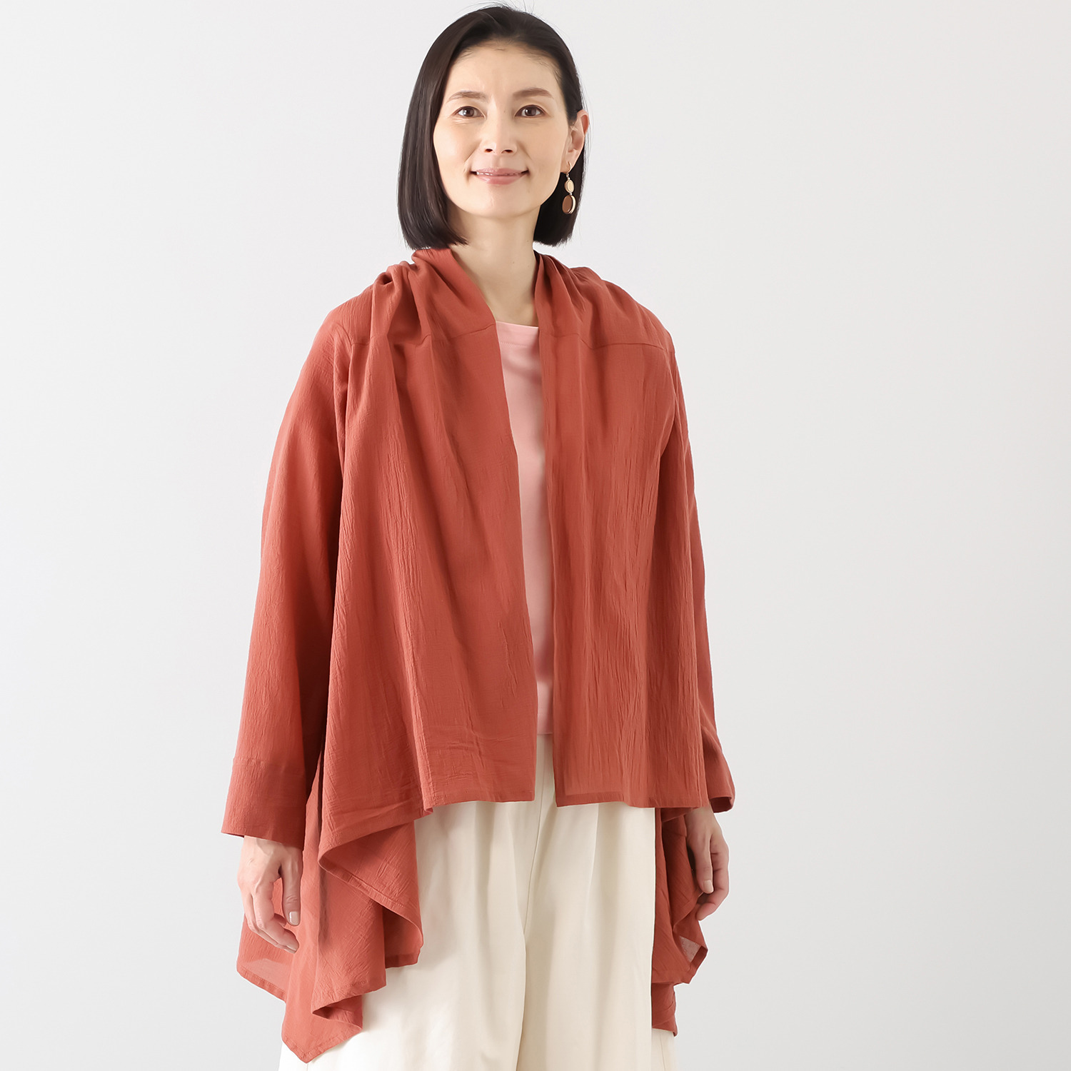 エバーグリーン エバーモア ガーゼ シャツカーディガン