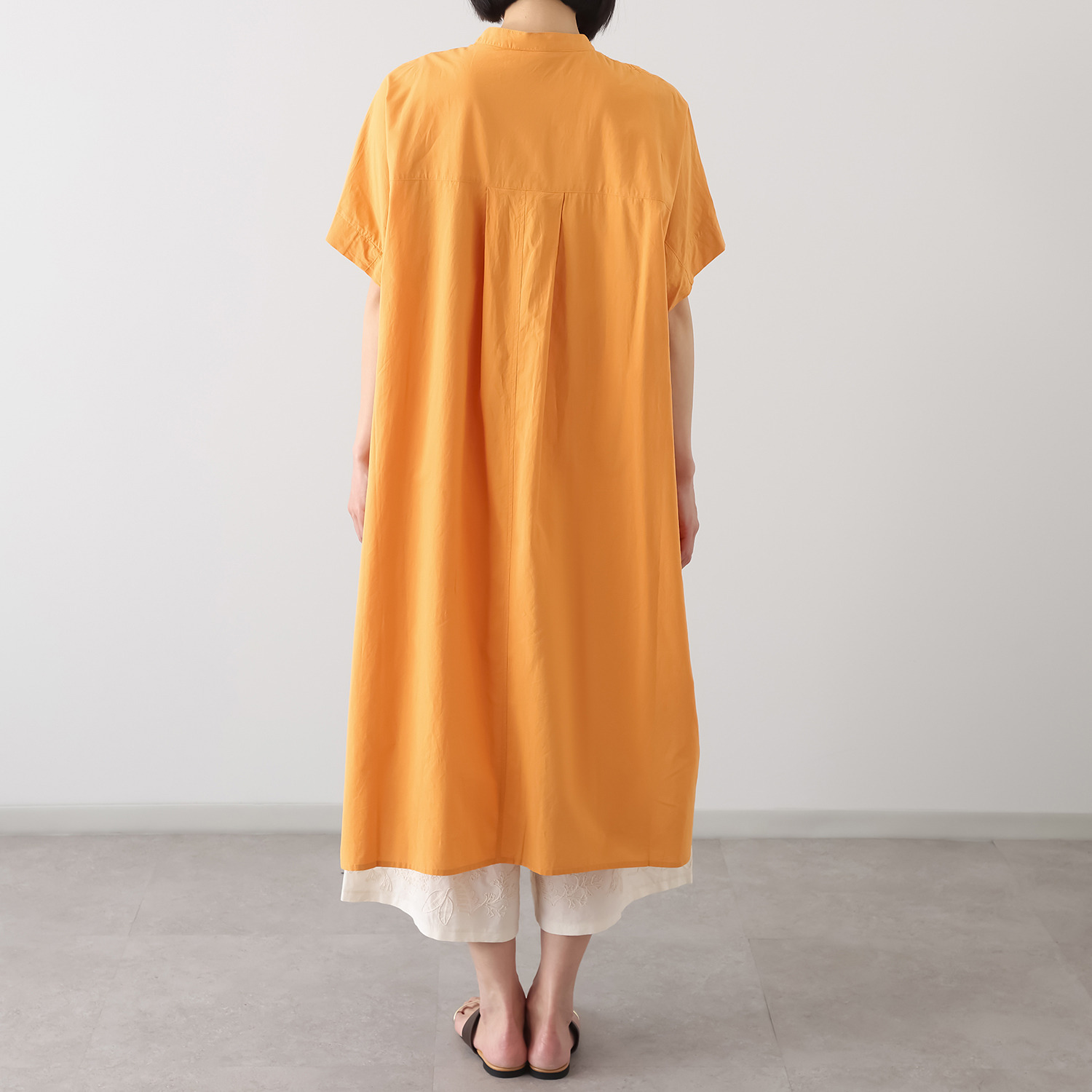 エバーグリーン エバーモア ヨーク刺しゅう切替 シャツワンピース