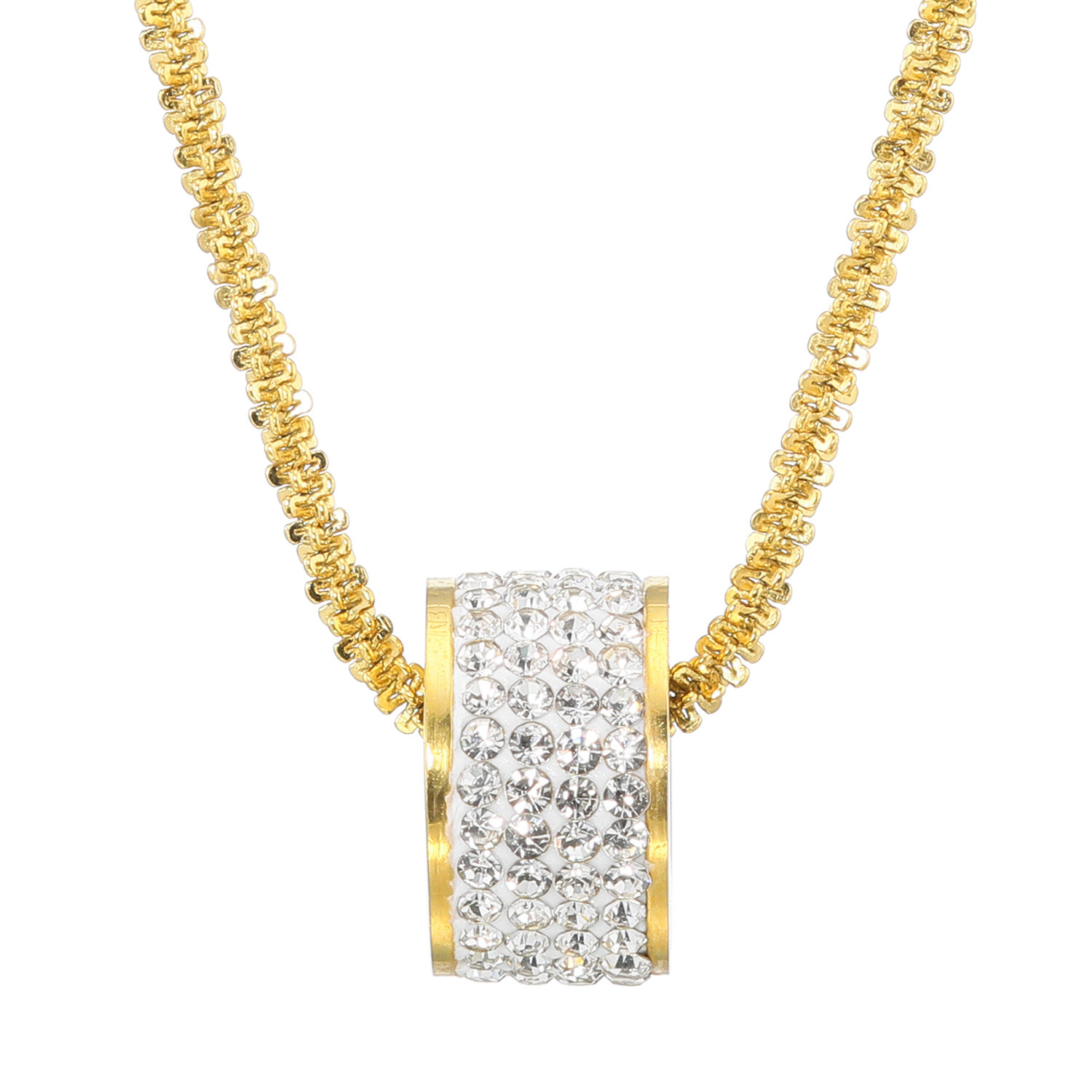 エービーステン ステンレス ビジュウ リングモティーフ ロングペンダント