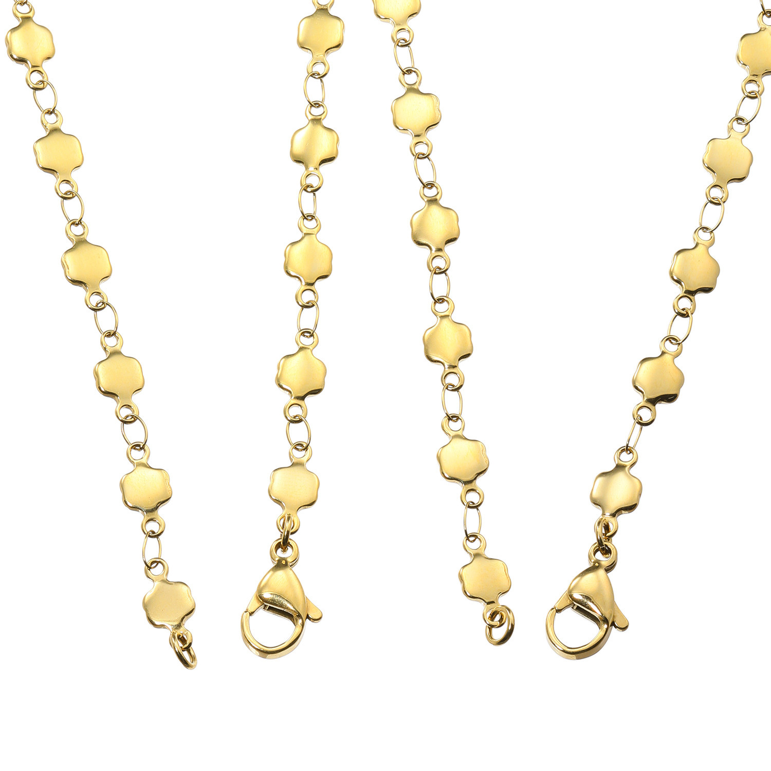 エービーステン ステンレス デザインチェーン ネックレス＆ ブレスレットセット