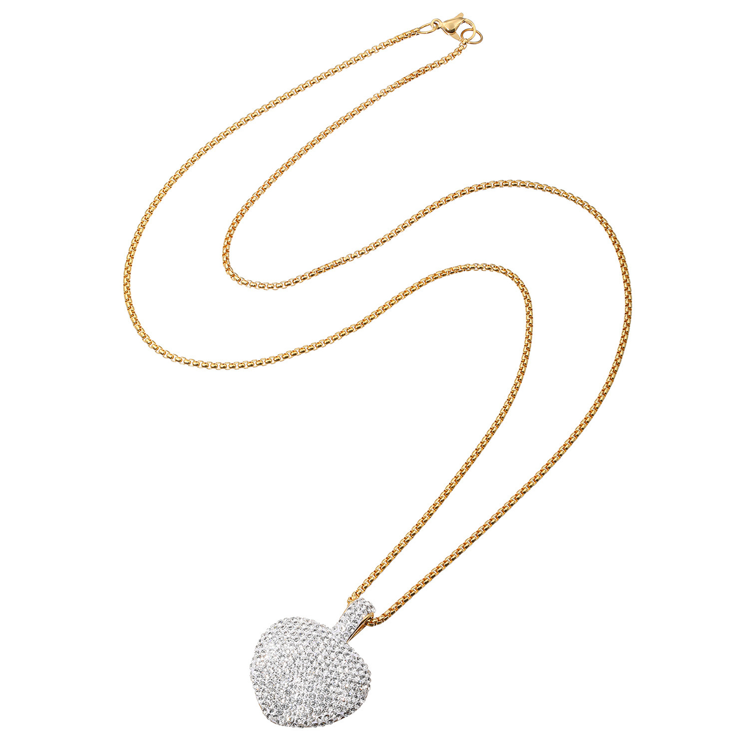 エービーステン ステンレス ビジュウ ビッグハート ロングペンダント