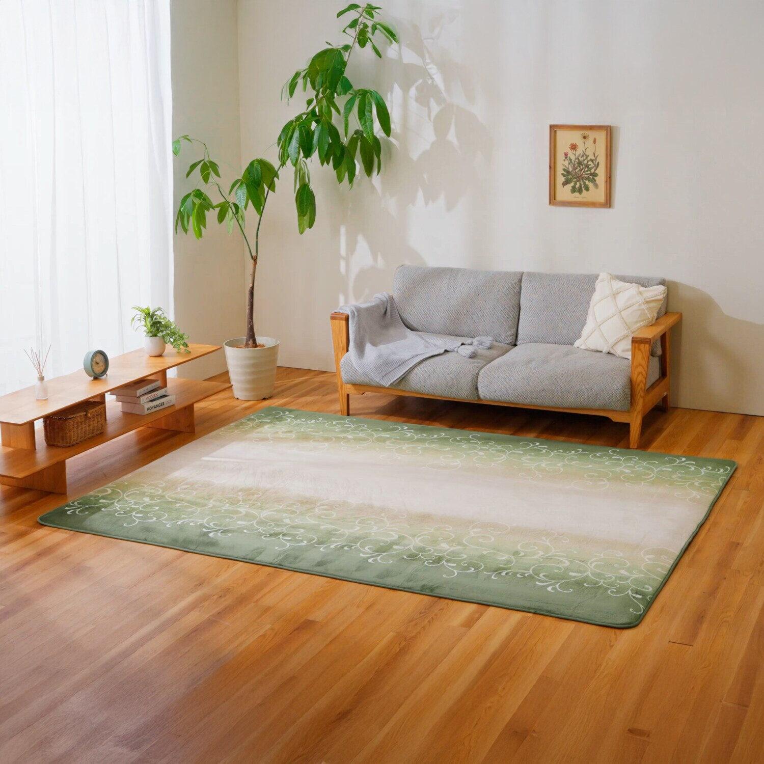 イケヒコ なだらか傾斜で つまずきにくい！ もっちりボリューム フリーエッジラグ ＜１８０×２４０ｃｍ＞