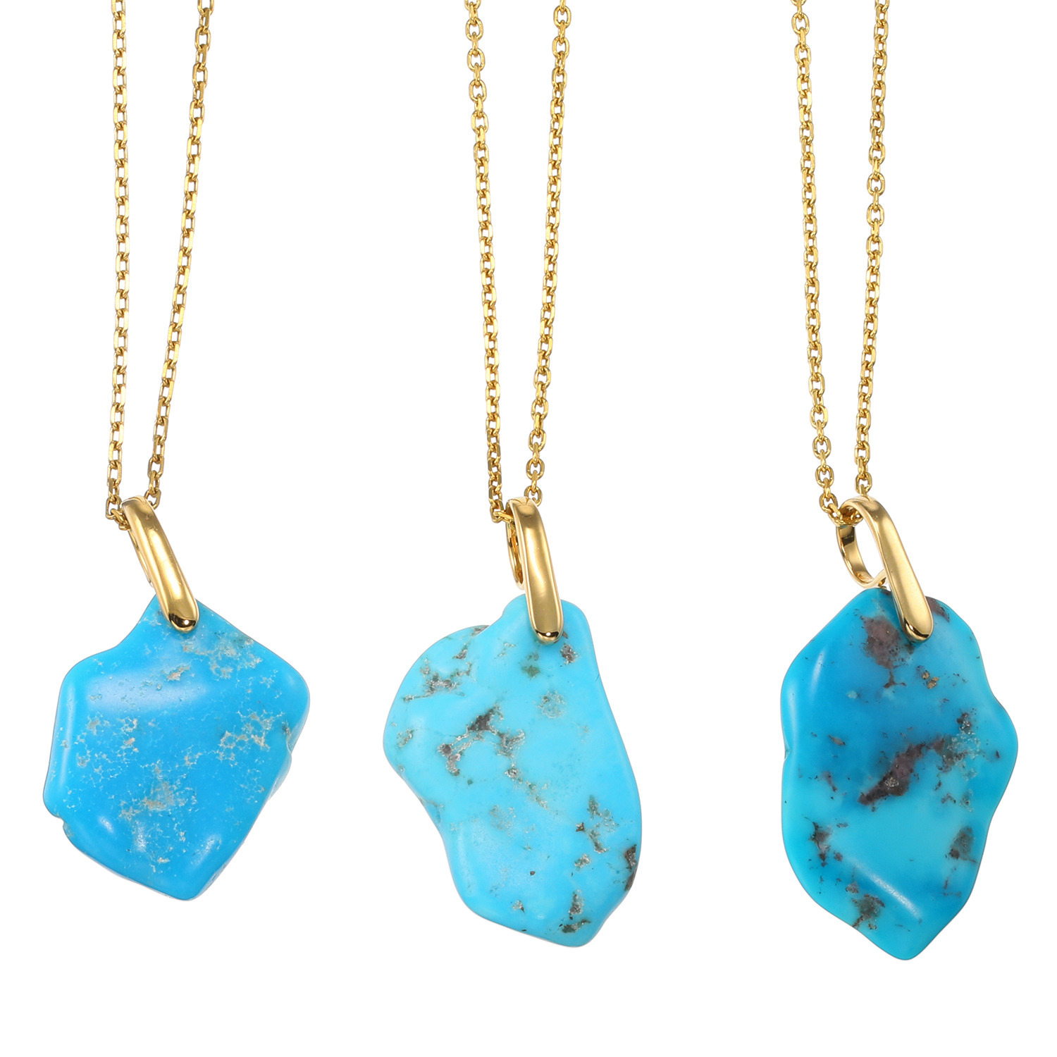 ミケランジェロ シルバー アリゾナ産ターコイズ ラフスライス ペンダント