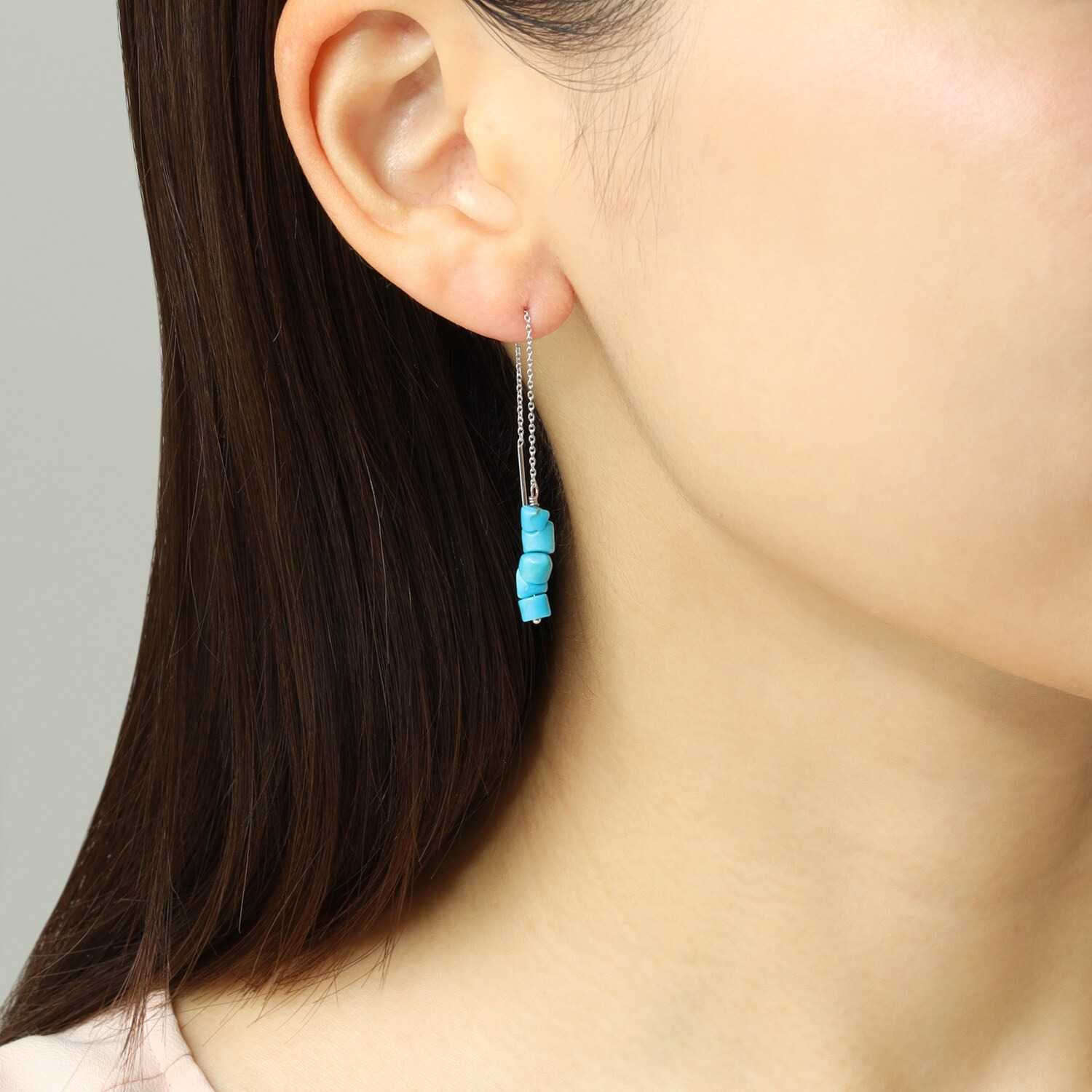 ミケランジェロ シルバー アリゾナ産ターコイズ ヘイシ アメリカンピアス