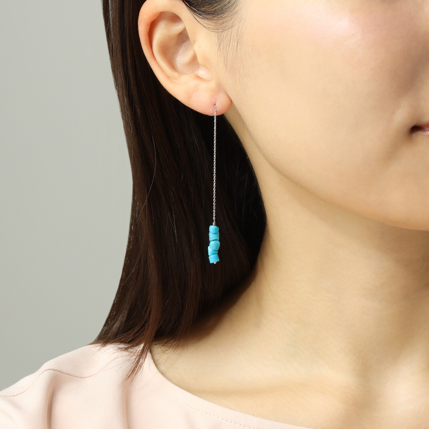 ミケランジェロ シルバー アリゾナ産ターコイズ ヘイシ アメリカンピアス