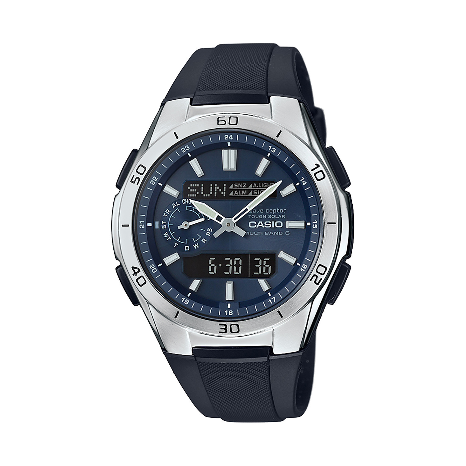 カシオ メンズ電波ソーラー腕時計 ウェーブセプター ＷＶＡ−Ｍ６５０