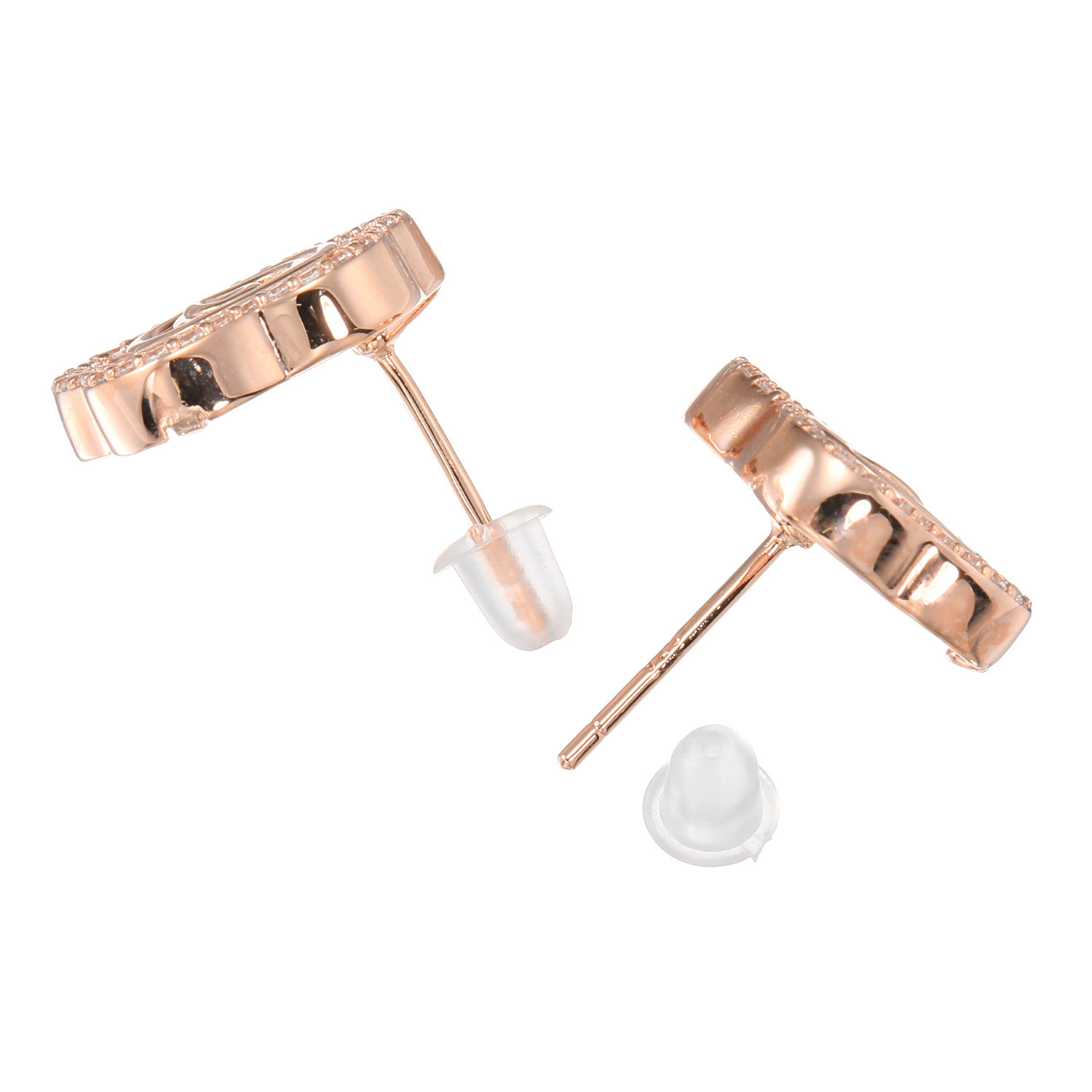 ルチェルーナ シルバー マザーオブパール＆ＣＺ アクアティックフラワー デザインピアス