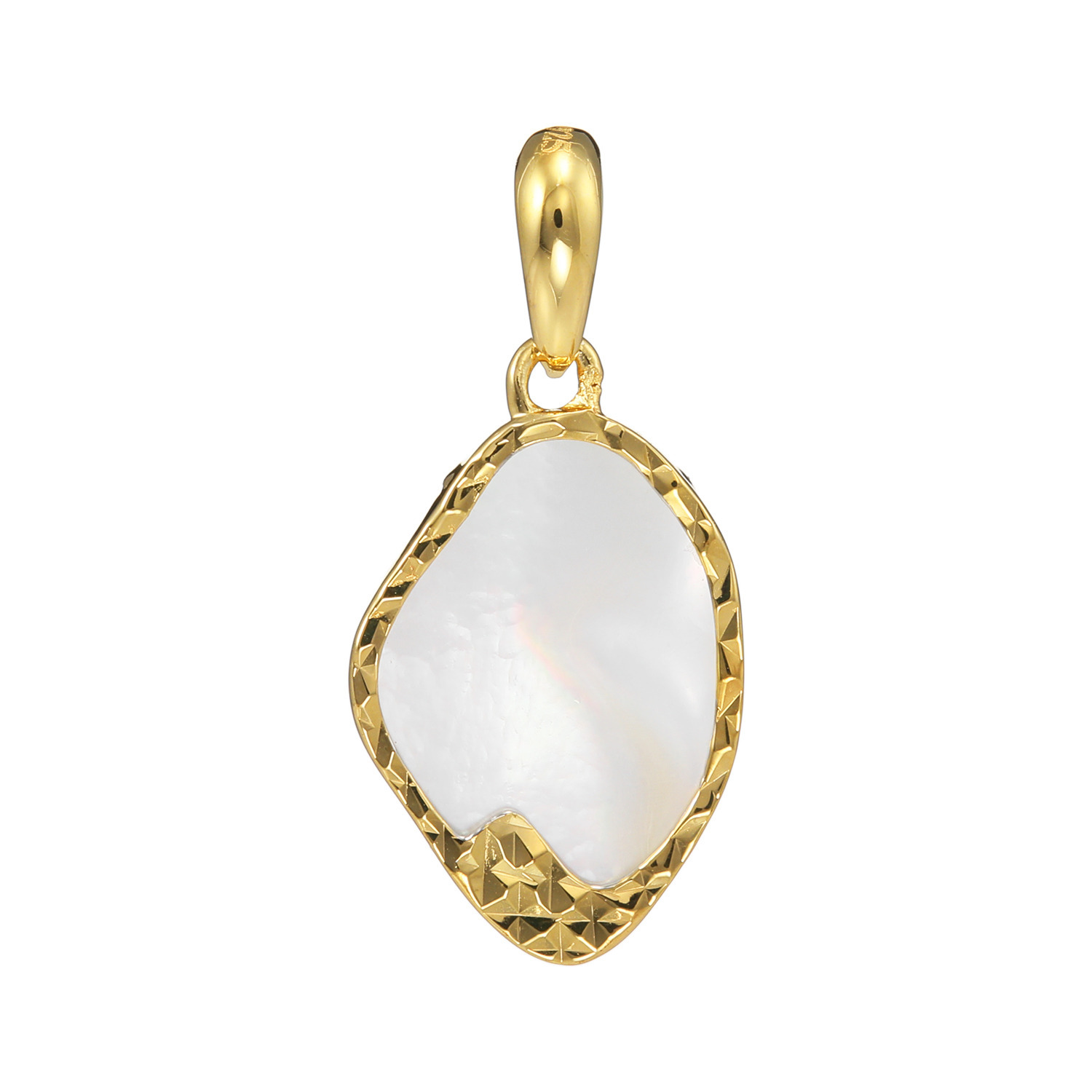 ルチェルーナ シルバー マザーオブパール バロックカット デザインペンダントトップ