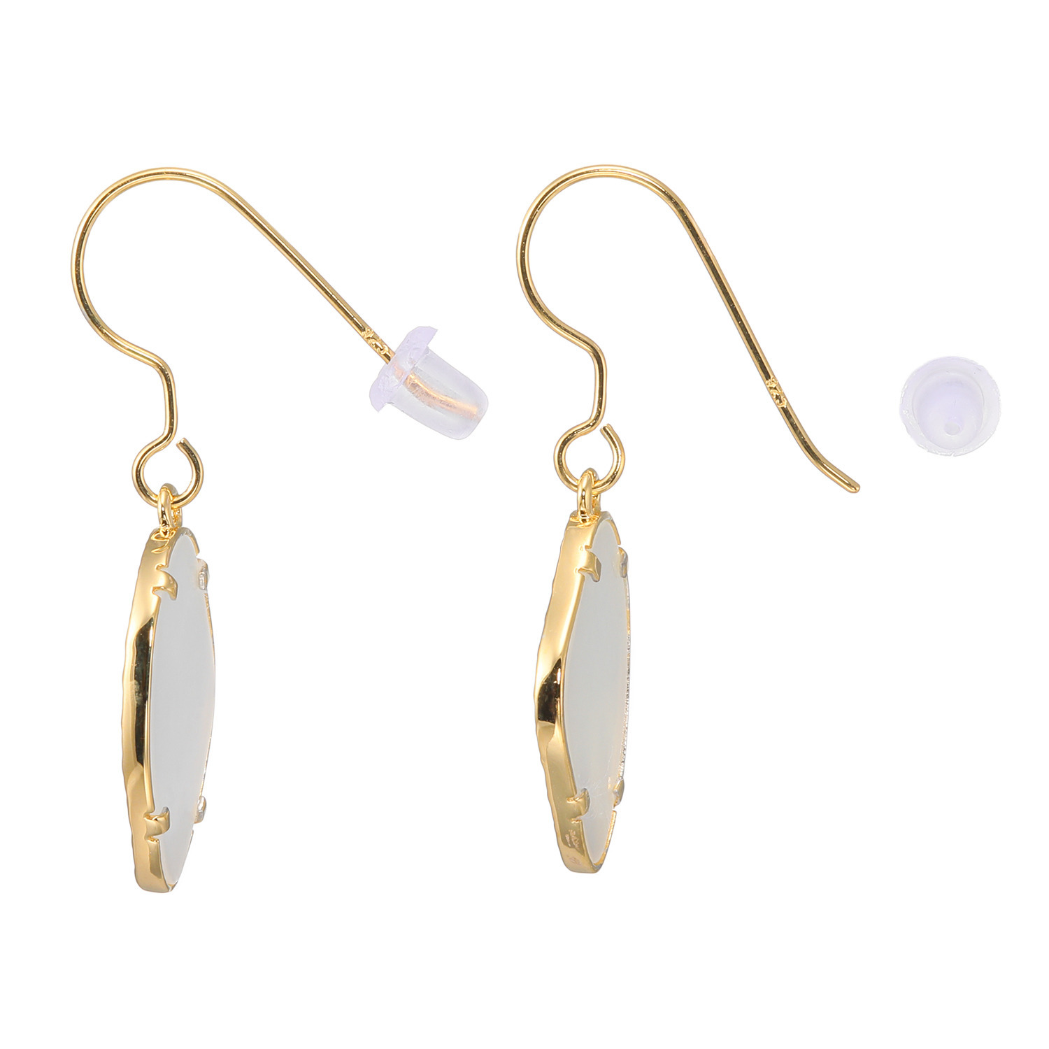 ルチェルーナ シルバー マザーオブパール バロックカット デザインピアス