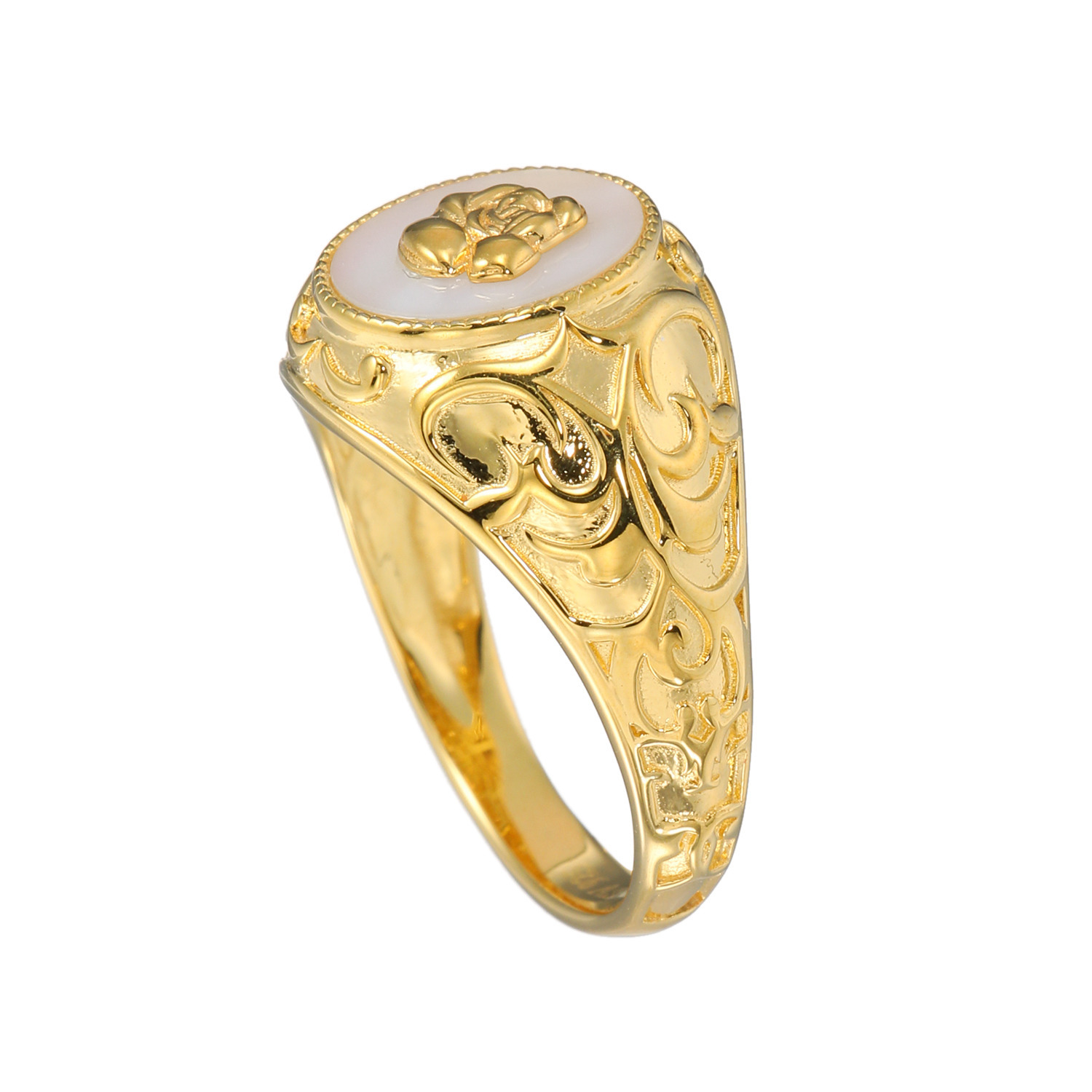 ルチェルーナ シルバー マザーオブパール ローズピクチャレスク デザインリング