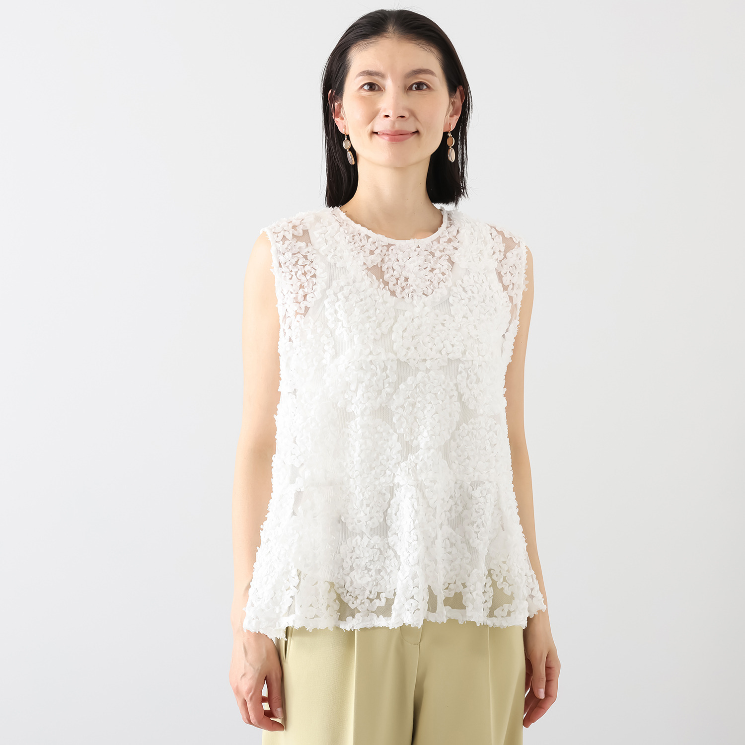 スタイル・ラヴィー ノースリーブ レースプルオーバー