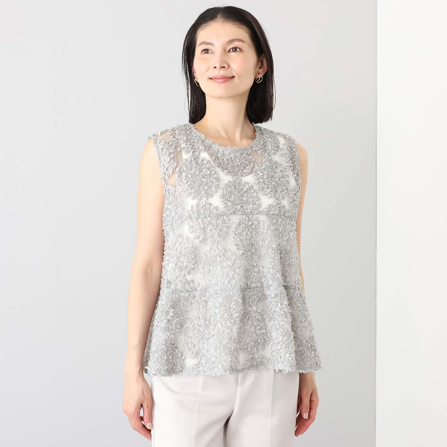 スタイル・ラヴィー ノースリーブ レースプルオーバー