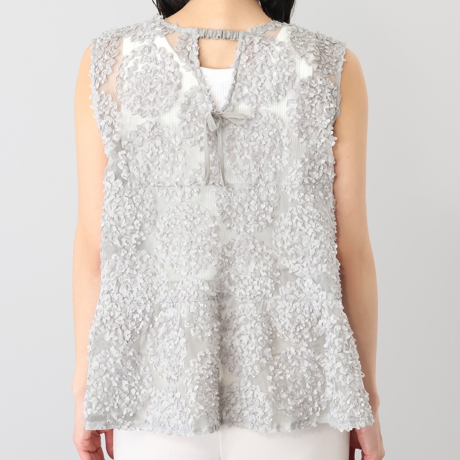 スタイル・ラヴィー ノースリーブ レースプルオーバー