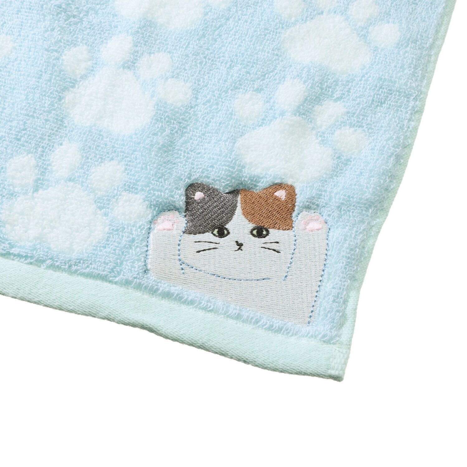 かわいい雑貨屋さん グロリア 無撚糸 ねこ柄 ハンカチ３枚セット