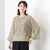 マイジュジュ 一枚で決まる！ インナー強撚ポンチ シフォンレイヤード風 プルオーバーブラウス