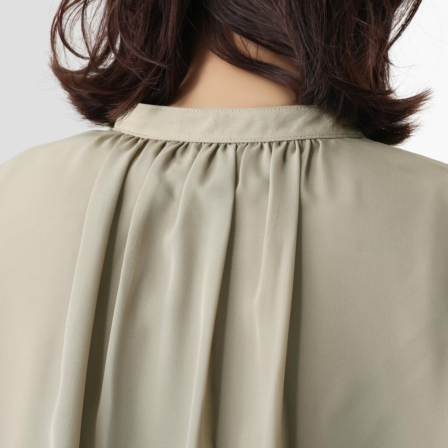 マイジュジュ 一枚で決まる！ インナー強撚ポンチ ジレレイヤード風 シャツブラウス