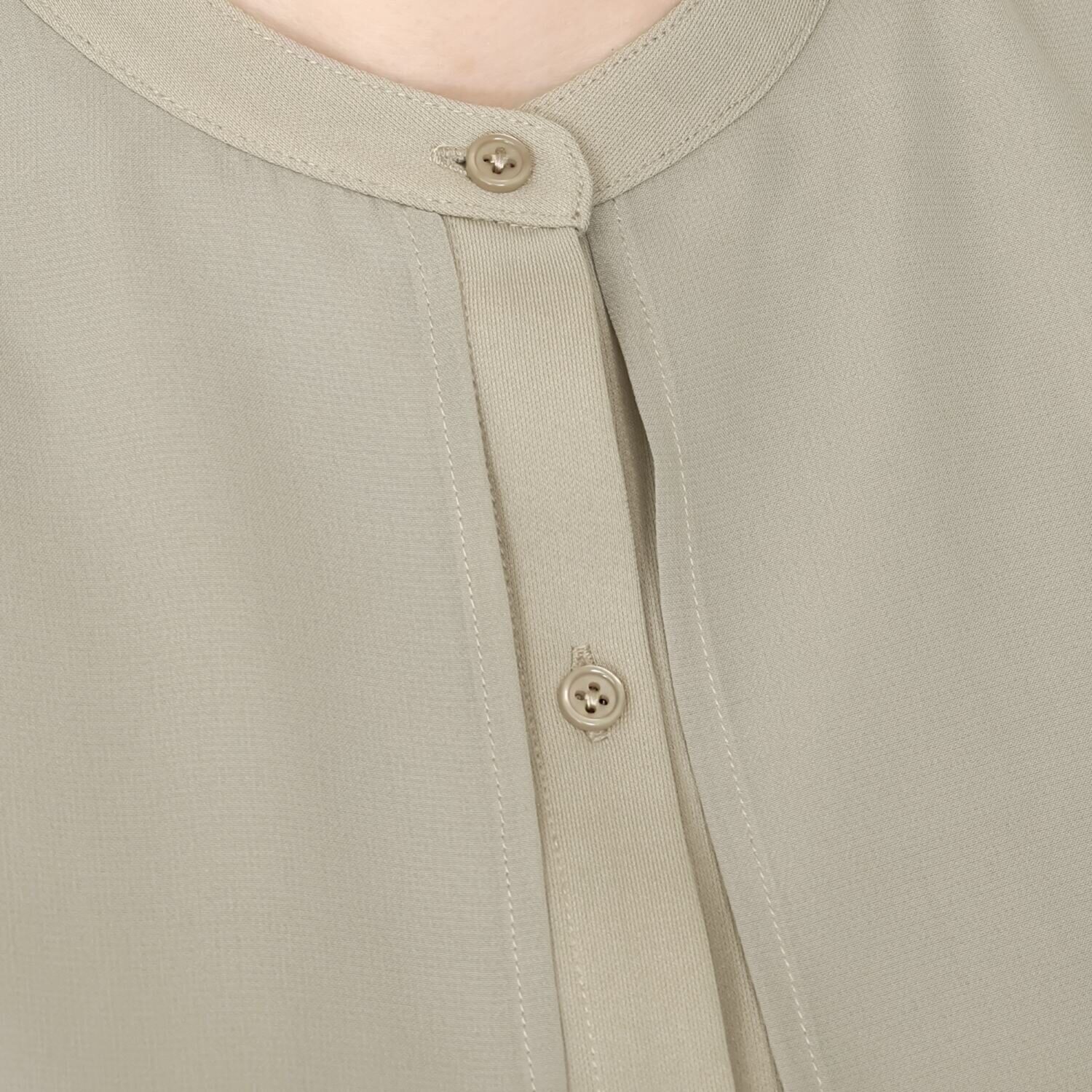 マイジュジュ 一枚で決まる！ インナー強撚ポンチ ジレレイヤード風 シャツブラウス