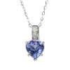 サープライズ プラチナ９５０ ０．６カラットＵＰ タンザナイト＆ ダイヤモンド ハートデザインペンダント