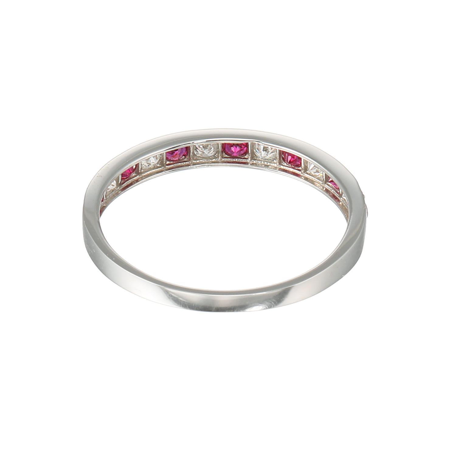 サープライズ プラチナ９５０ ルビー＆ ダイヤモンド ハーフエタニティリング