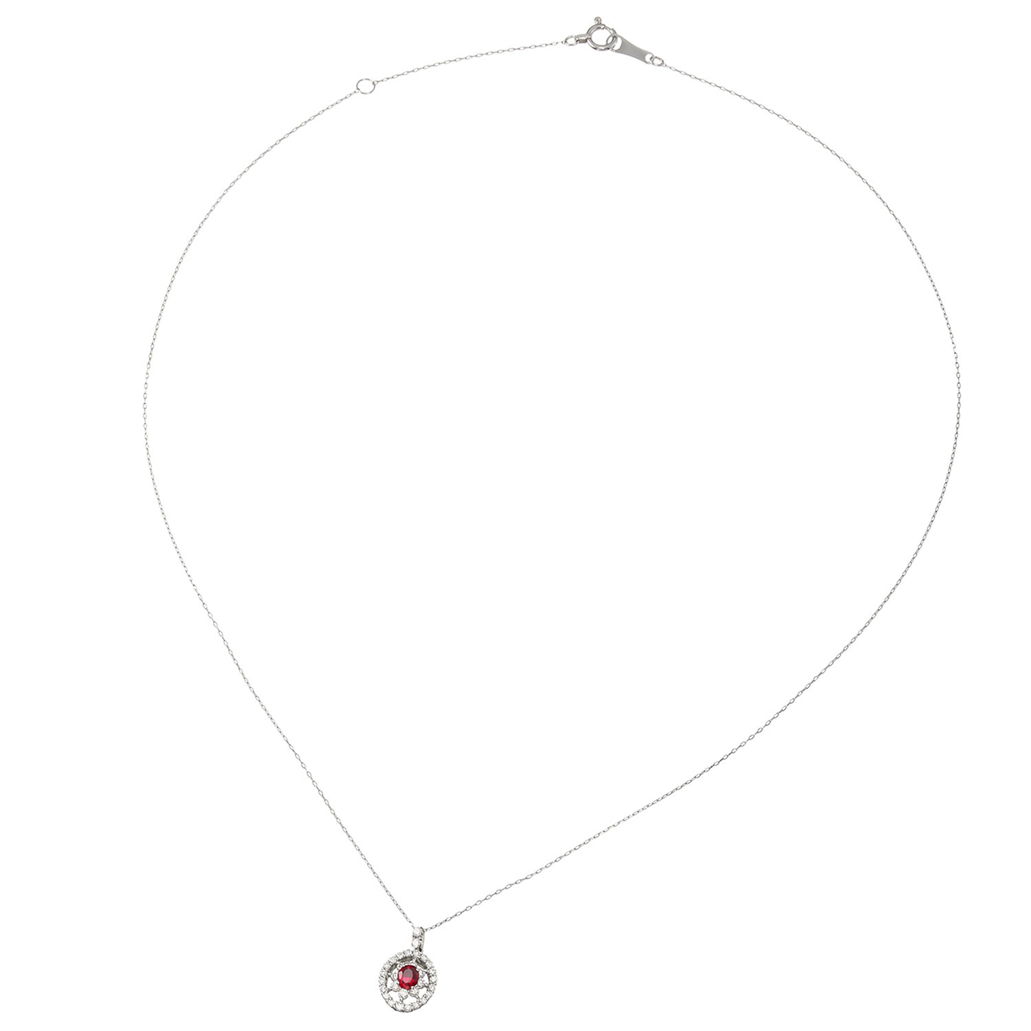 サープライズ プラチナ９５０＆８５０ ルビー＆ ダイヤモンド フレームペンダント