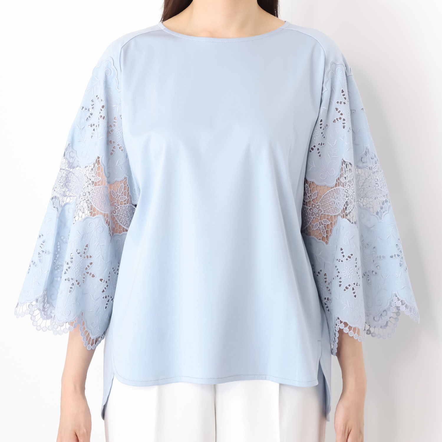 ナチュラルバイクリップ 一枚でも決まる 袖刺しゅうのカットソー 肌触りがとても良く なめらかな コットンプルオーバー