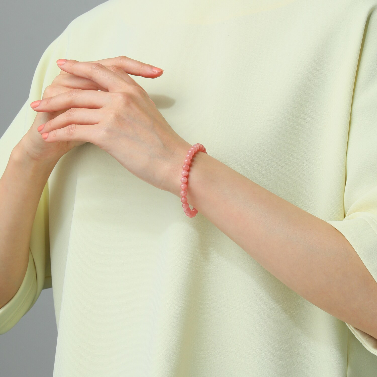 幸石堂 バラ色の インカローズ イラスティック ブレスレット ＜幸運・金運＞