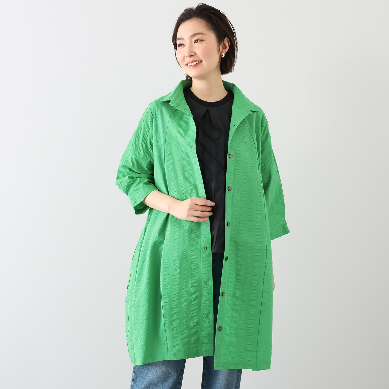 コイビトミサキ 立体ポコポコ素材の デザイン シャツチュニック