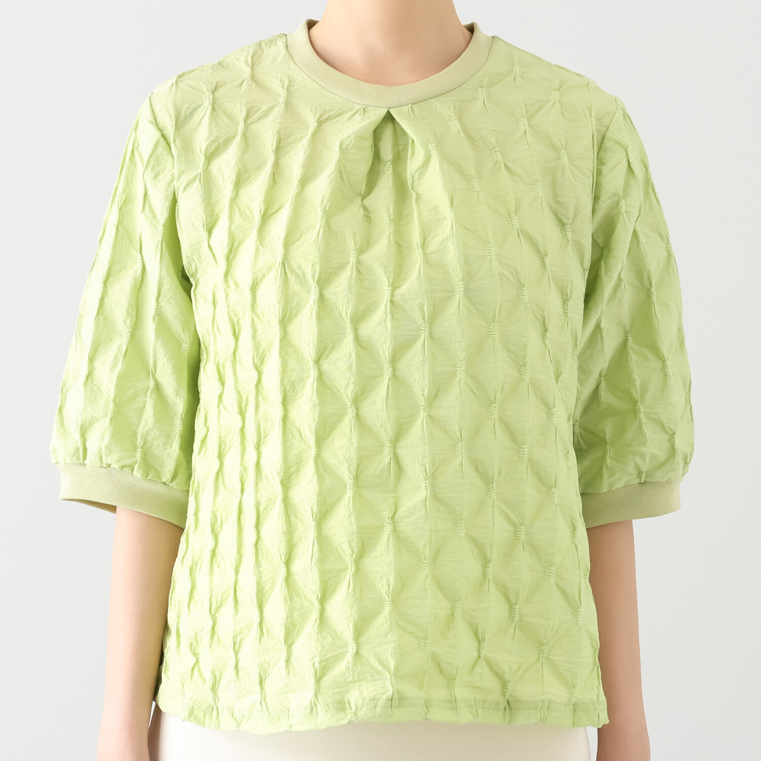 コイビトミサキ 立体シャーリング調 プルオーバーブラウス